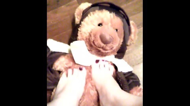 Asmr tickling my teddy with my feet