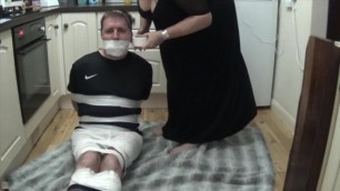 Footballer bound and gagged tight in duct tape 2
