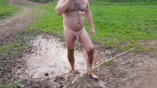 Bear in the mud naked