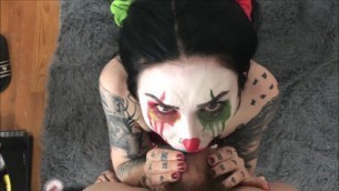 Goth Tattooed Clown Rough Face Fuck and Doggystyle From Big Cock