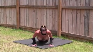 Batgirl nude yoga in my back yard!