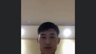 Handsome Asian guy jerkoff on cam and cum