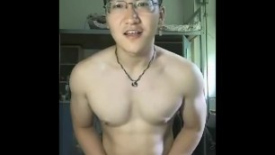 Handsome Straight Chinese Glasses Hunk Nerd