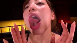 Asian girl lick and kiss pov