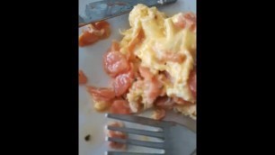 Hot runny omelette with salmon and cheese !!!!!