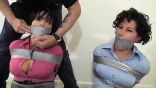 Dixie and Sahrye-Oh My Gosh Dixie! How did we get taped up like this!