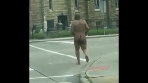 Naked Men Walking Downtown