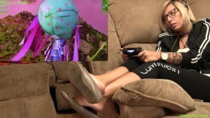 Gamer Girl Bonnie Playing Fortnite in Her Flats pt.1