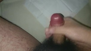 Cumshot on the bed