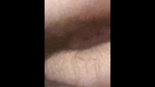 Solo male anal play with object in ass