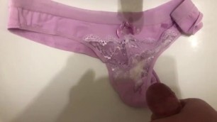 Cum on wife’s sexy panties