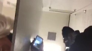 Black cocksucker giving me head in restroom