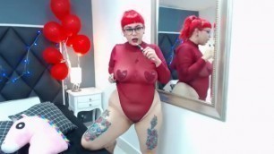 Red Hair Pyro Tease With Transparent Outfit and Pasties 22-2-2019