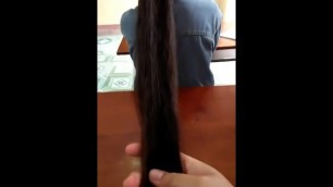 Vietnamese long hair schoolgirl