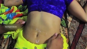 Hot desi Bhabhi aunty lady navel play with ice cube on bed