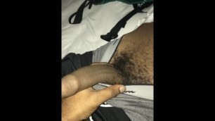 Playing with Straight Cousin’s big uncut dick while he Sleeps