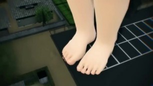 Giantess MMD  barefoot crush