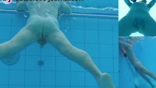 Underwater Massage Jet Orgasm In A Public Spa Pool