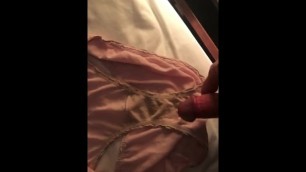 Masturbation on wife’s Pink Panties.