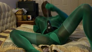 Encasement pantyhose - green color with condom