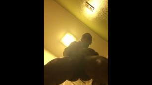 Black athlete hallway nut jacking with fleshlight rubbing taint