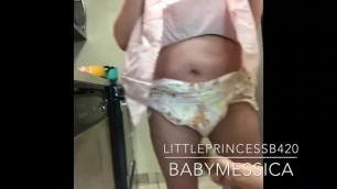 LittlePrincessB420 babymessica ROLEPLAY ABDL LESDOM DIAPER PADDLE SPANKING