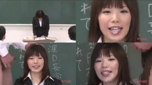 Japanese teacher bukkake split screen