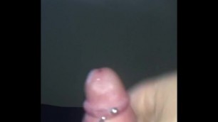 My slow motion cumshot with pierced dick