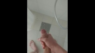 Quick jerk off in shower