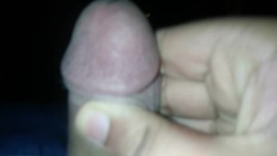 Chubby guy jerks small dick