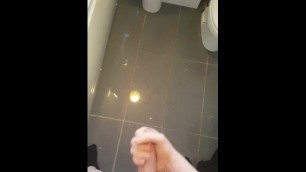 Teen shoots big load across bathroom