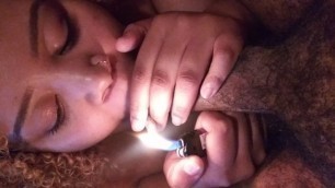 BBW SUCKING DICK WHILE SMOKING AT THE SAME TIME