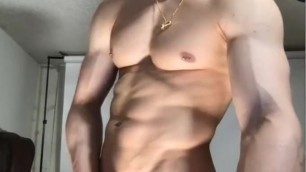Handsome str8 guy flexing/posing/cocky /showing off/alpha