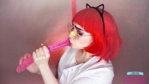 Redhead teen suck long pink Dildo - Cherry Fairy