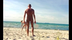 Naked Paddle Ball at Nude Beach