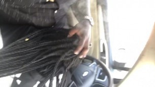 Getting Road Head in the Car from a Ghetto Black Thot while Driving