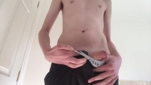 Young teen wank in daddy’s dirty boxers