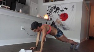 Strip to HIIT Naked Workout led by fitness model