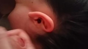 Ear cumshot