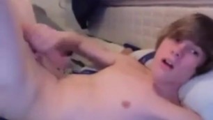 Blond cam boy gets fucked and spunks
