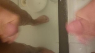 A Japanese boy is cumming in bathroom