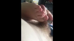 British girl friend footjob