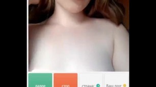 Russian teen whore licks herself looking at big dick Omegle, Chatroulette
