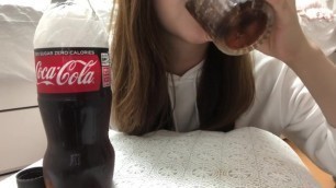 Cute Japanese Girl Drinks Coke and Burps Loud 2