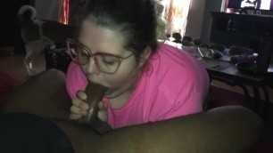 Sloppy Blowjob from sexy nerd from school!