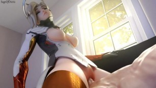 Mercy Passionate Cowgirl Sex - Overwatch Hentai (HD)