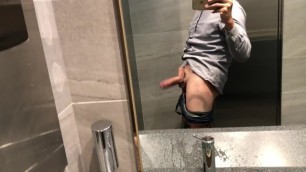 Jerking off in a toilet