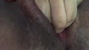 Hairy pussy masturbating