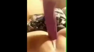 Girl squirts while fucking herself with a toy