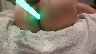 Light Saber in a Young smooth bum
